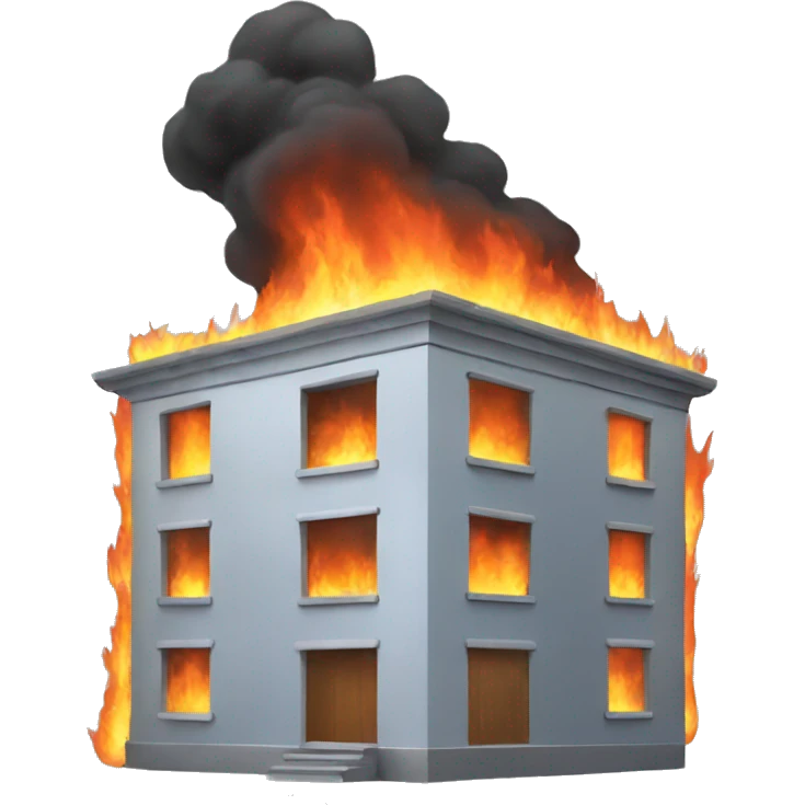 building on fire emoji
