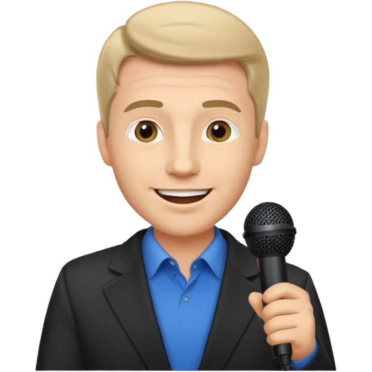 Public Speaker man with mic emoji