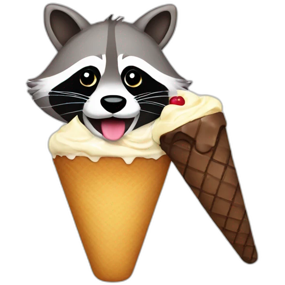 racoon-eating-icecream emoji