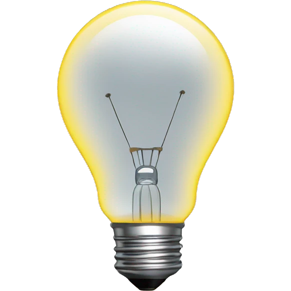light bulb on with relfection underneath emoji
