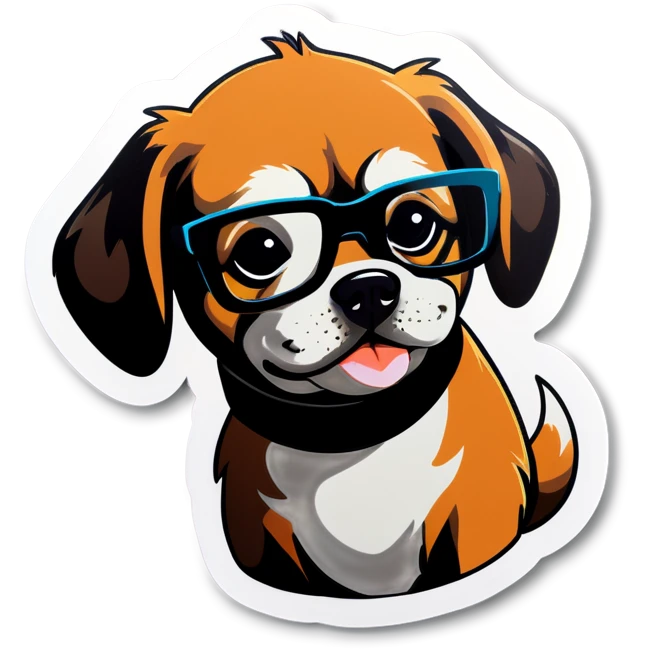 Dog with black glasses emoji
