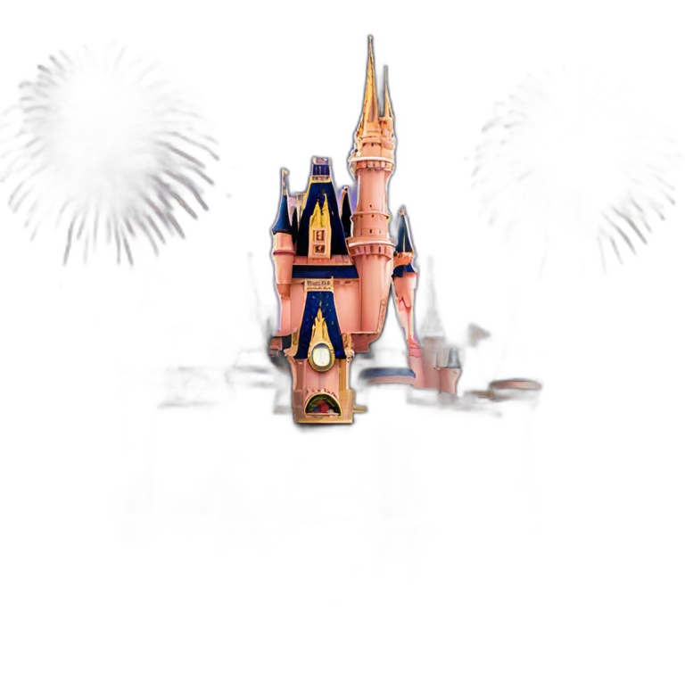 Disney castle with fireworks in background  emoji