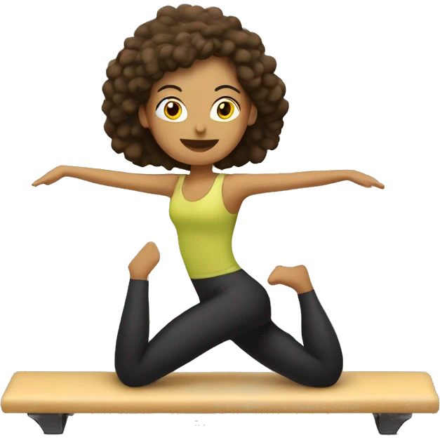 Chica castaña haciendo pilates  emoji