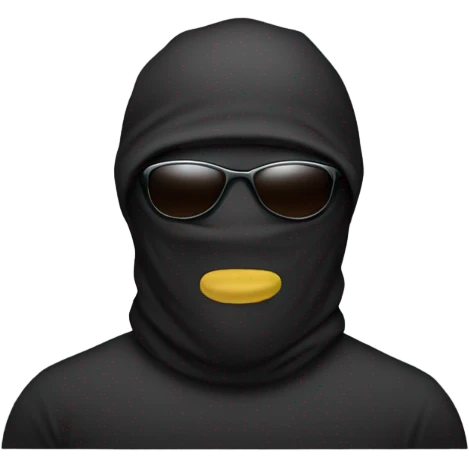 Man wearing balaclava and sunglasses emoji