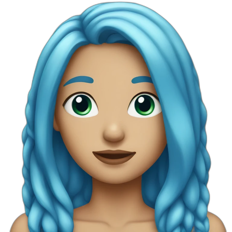 Woman with long blue hair emoji