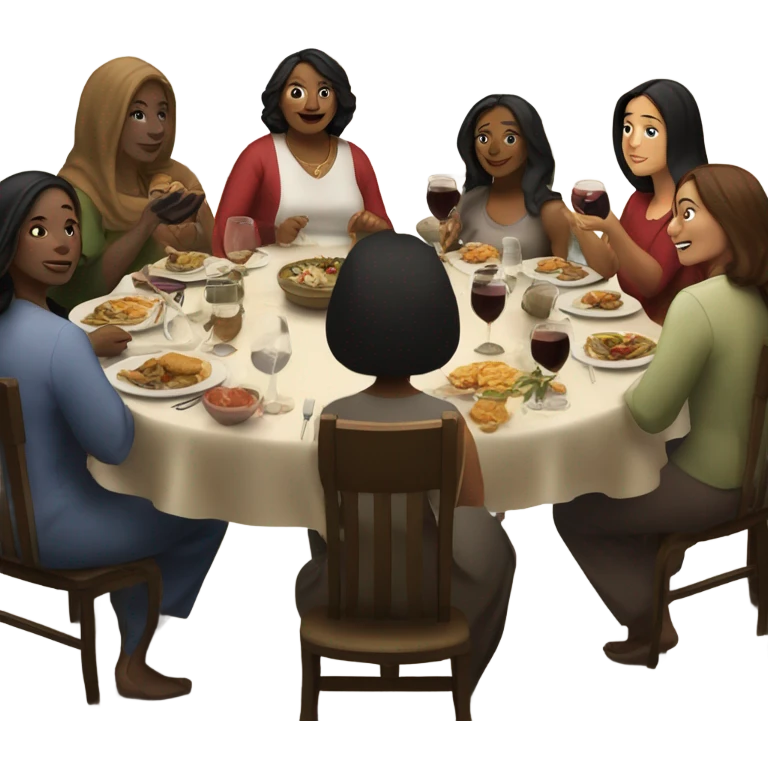 Women last supper dinner diverse emoji