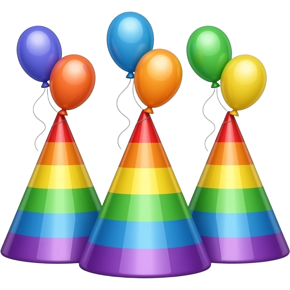3 BIRTHDAY HATS emoji