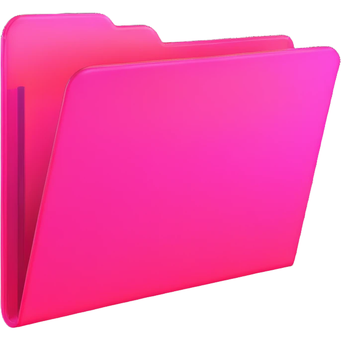 document folder, transparent glass with bright pink gradient from #FF335F to #FF99AA, soft shadows and highlights, minimalistic emoji