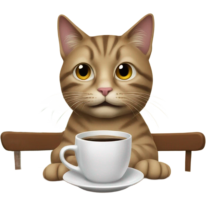 Cat having coffee emoji