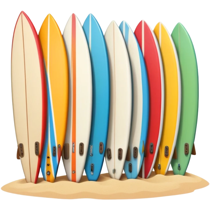 Rack of surfboards on the beach emoji