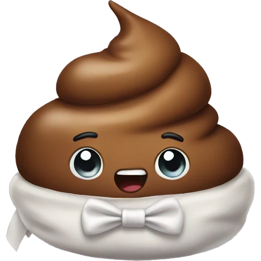 Poop emoji with bow  emoji