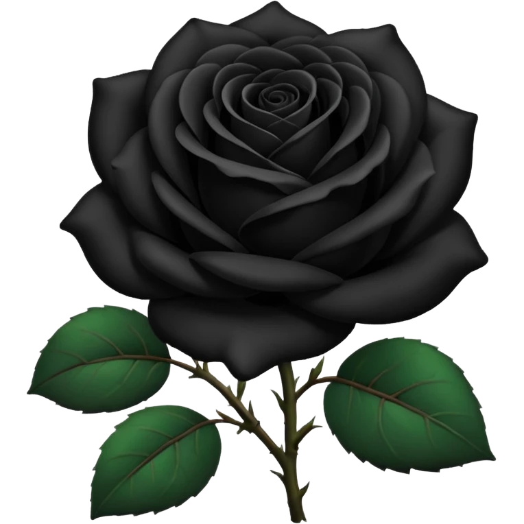 black rose, without green leaves, just flower emoji