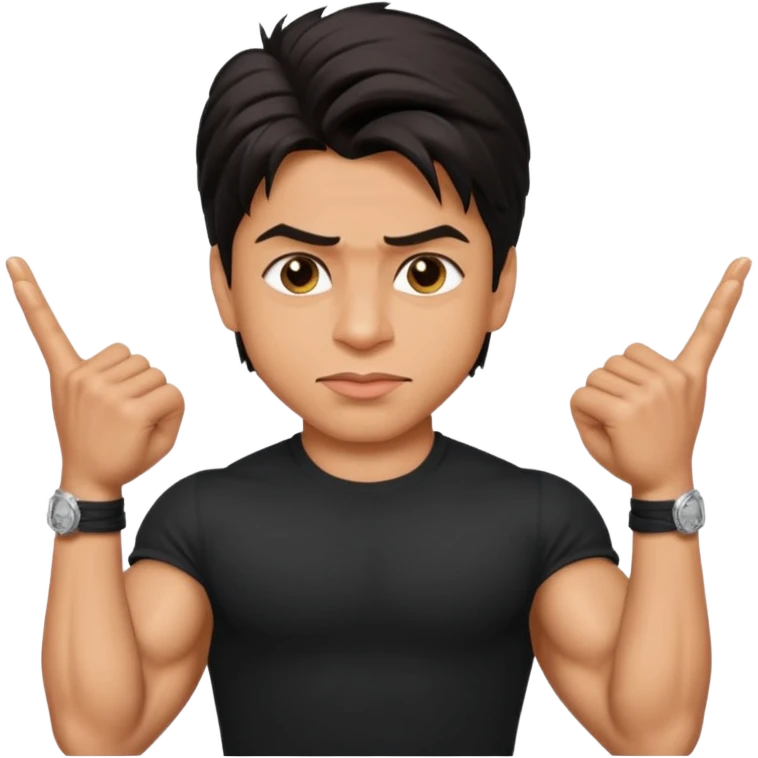 ipretty bratz emoji of shah rukh khan wearing a black tee, muscular emoji