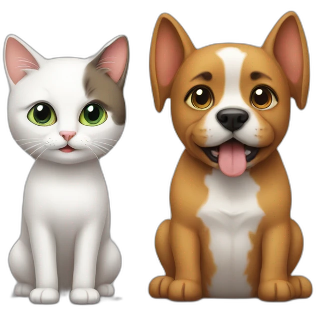cat versus dog emoji