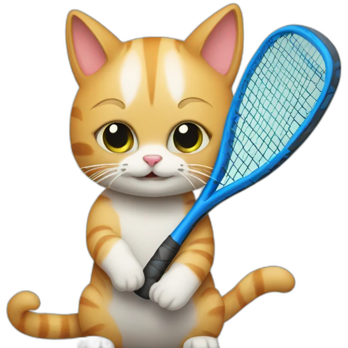 cat playing padel emoji