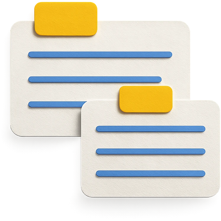 layered paper look white flashcards emoji