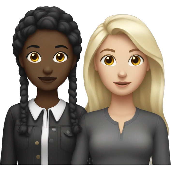 Black girl and white girl duo  emoji