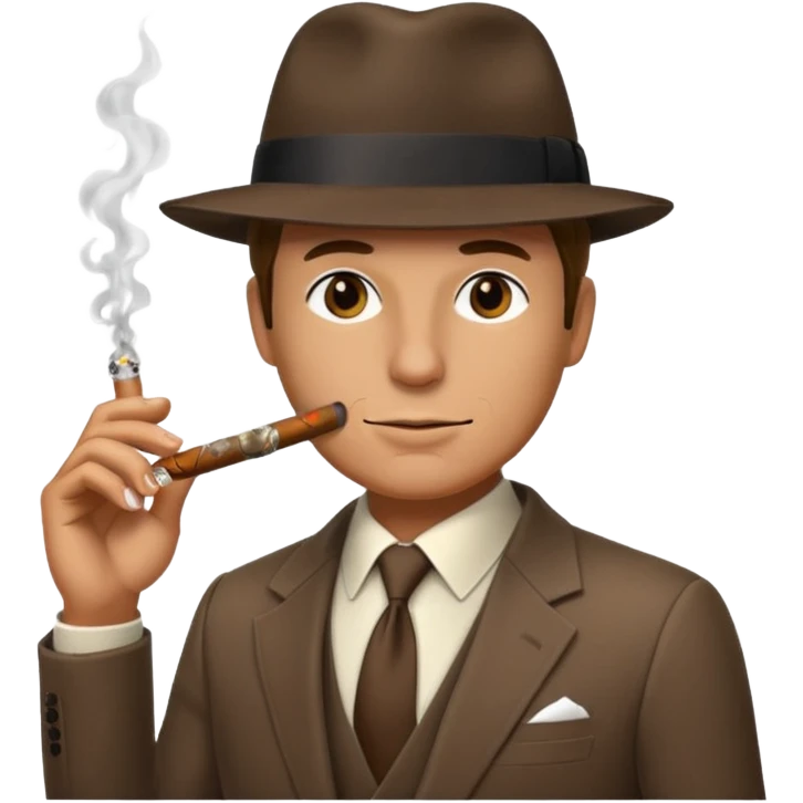 a spy smoking a cigar emoji