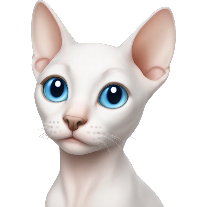 Hairless cat blue eyes emoji