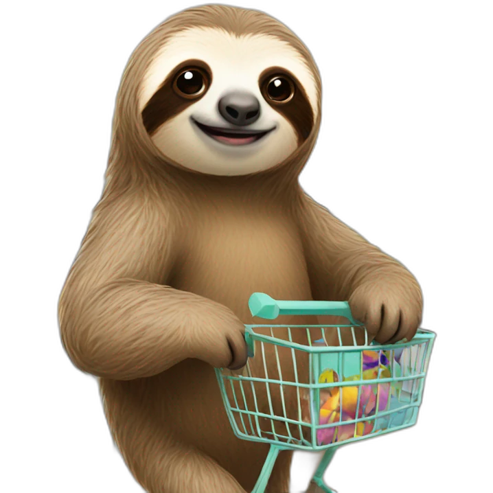 Sloth shopping emoji
