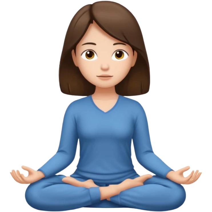 girl meditating with brunette hair  emoji