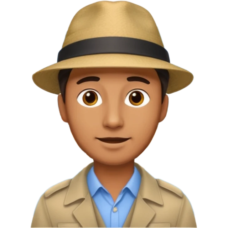 male tour guide in forigen emoji
