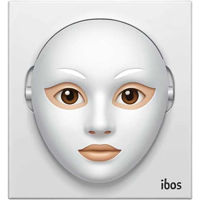 a beauty product box of white mask pack with rounded eyehole emoji