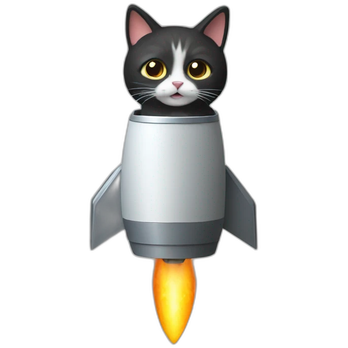 Cat rocket emoji