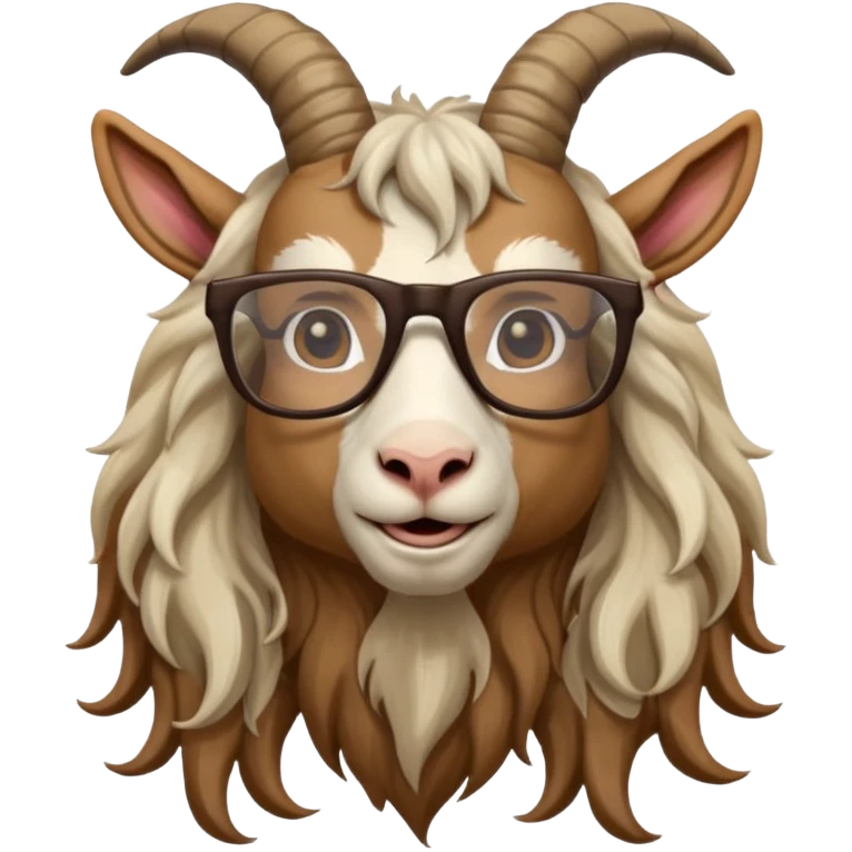 long hair goat with glasses  emoji