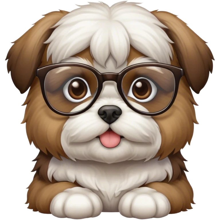 Cachorro Shitzu de óculos  emoji