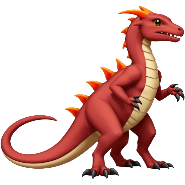 Black and magmatic Salazzle-Cubone-Salandit-Charmeleon-fusion (full body) emoji