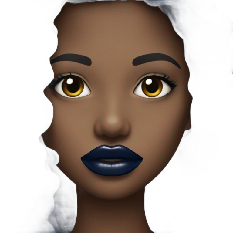 Navy blue lips emoji