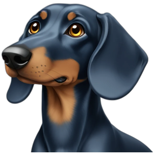 perro blue daschund perfil de pie emoji