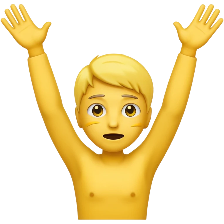 emoji unhappily surrendering with arms up emoji