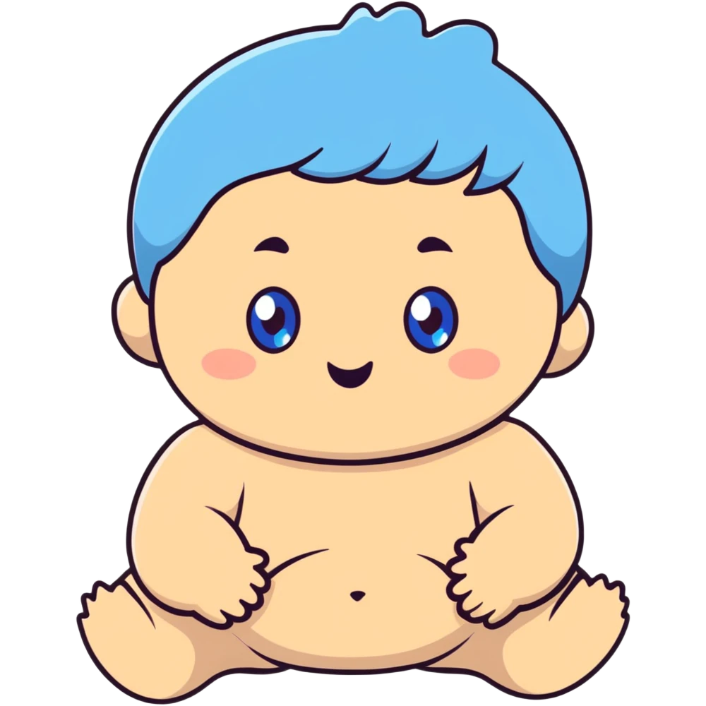 cute chubby-cheeked baby with sparkling blue eyes emoji