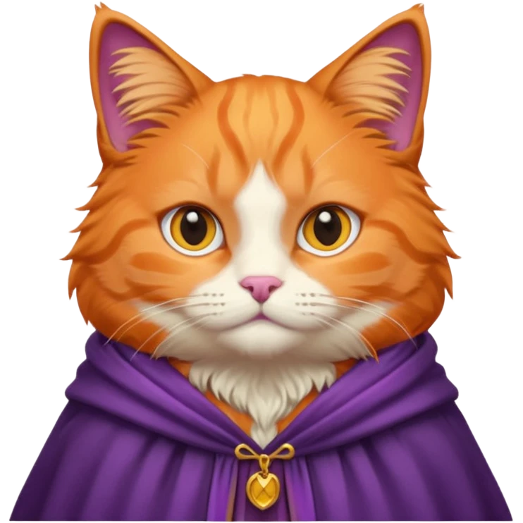 orange cat in purple cloak emoji