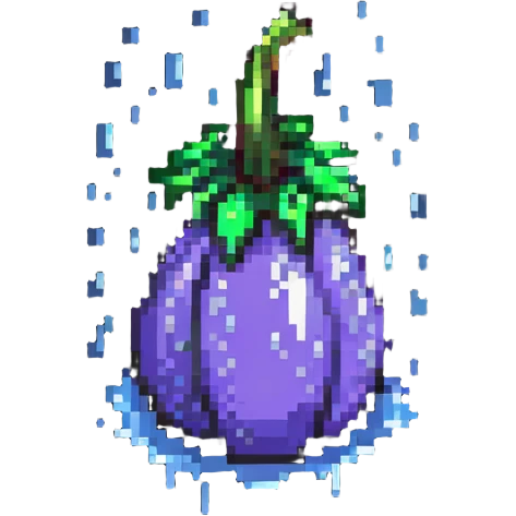 eggplant squirting water droplets emoji