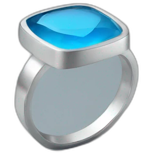 Minimalistic Silver ring with flat squared nontransparent blue stone emoji