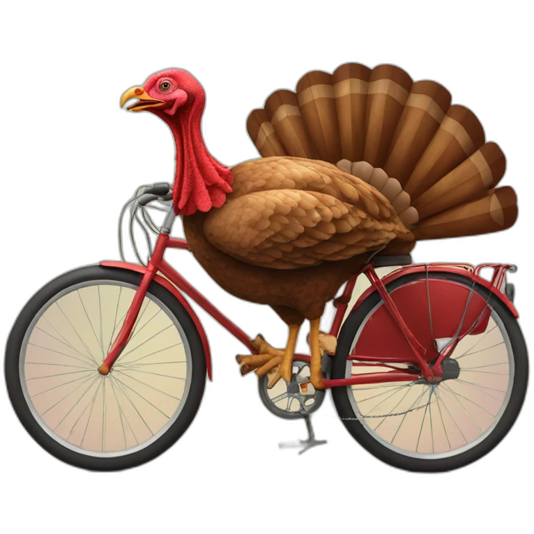 turkey-on-red-bicycle emoji