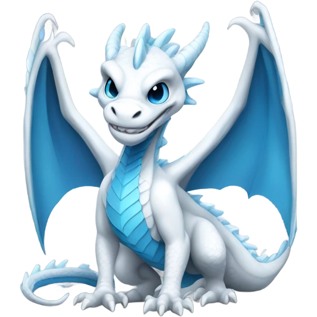 White Dragon with a Blue eyes full body emoji