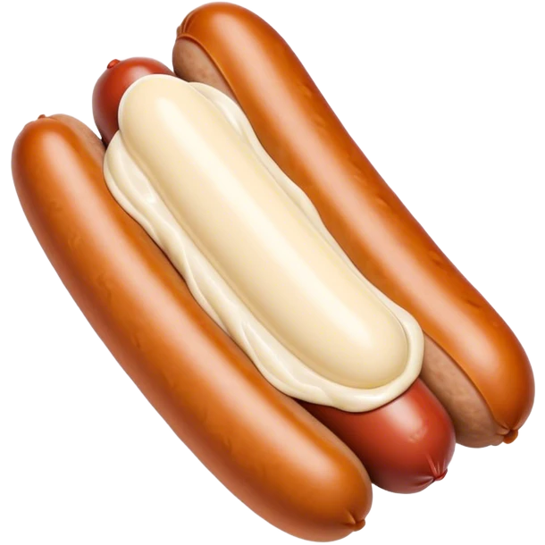 Saucisse avec  de la mayonnaise sur un côté PAS de pain emoji