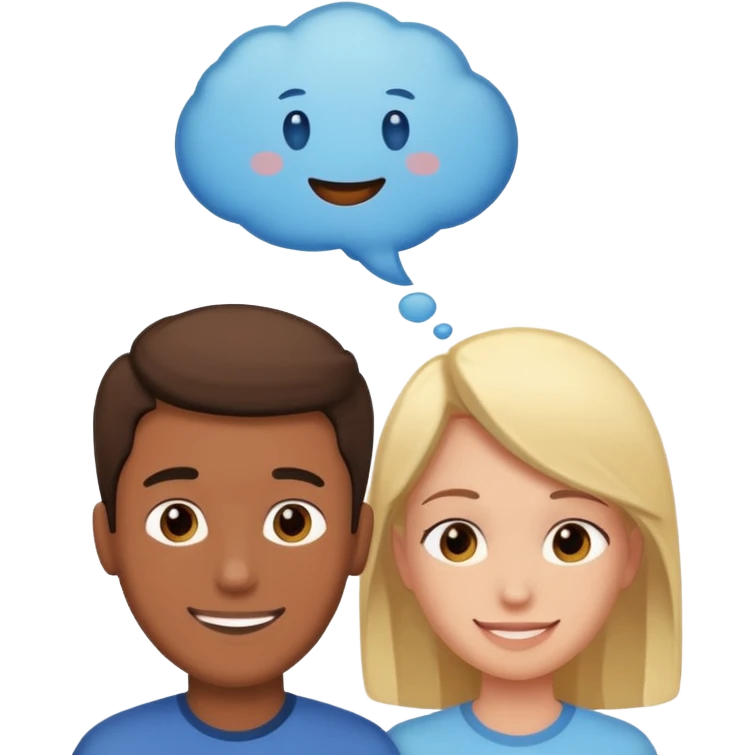 Guy has a thought bubble with couple in it  emoji