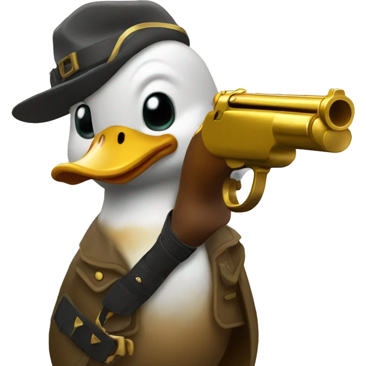 duck with a golden shotgun emoji