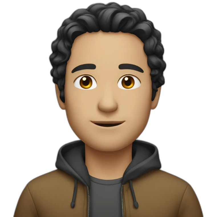 white-man-black-wavy-hair-middle-parting emoji