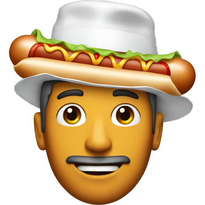 Man in hot dog hat  emoji