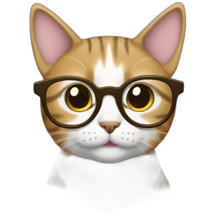Cat with glasses reading emoji