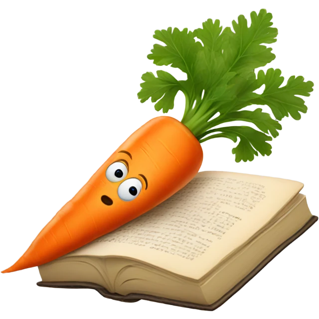 carrot reading book emoji