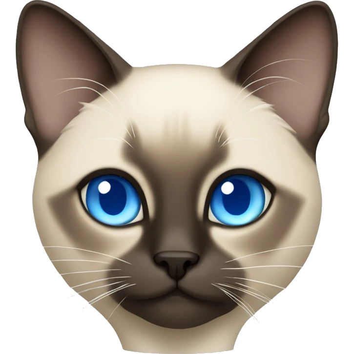 Siamese cat with long hair and blue eyes emoji