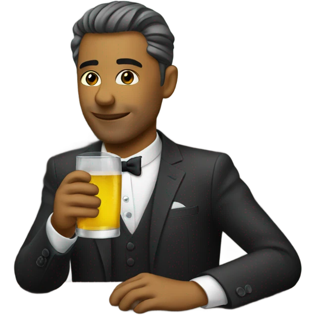 elegant business drinking emoji