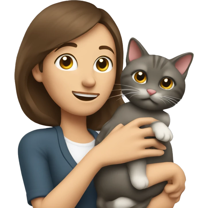 Frau mit Katze im arm  emoji